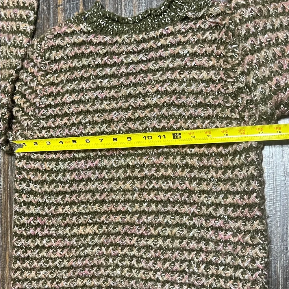 Olive and Pink Knit Women's Sweater